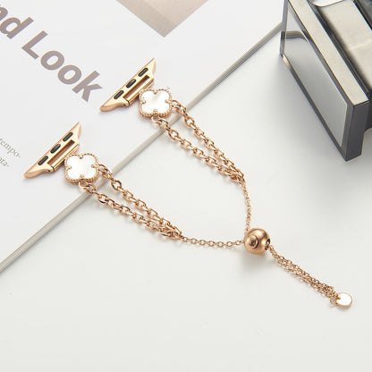 【大人可愛い】クローバーチェーンメタルバンド【アップルウォッチ】