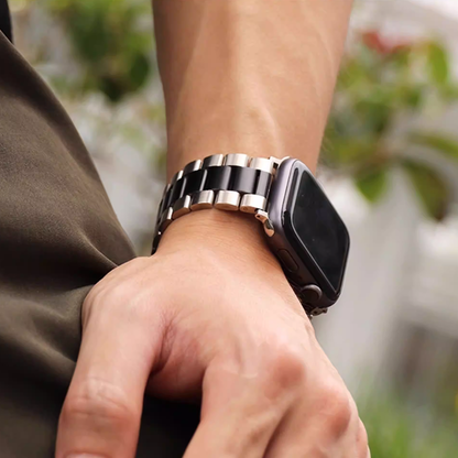 【上質な輝き】ツートーンステンレスバンド【アップルウォッチ】