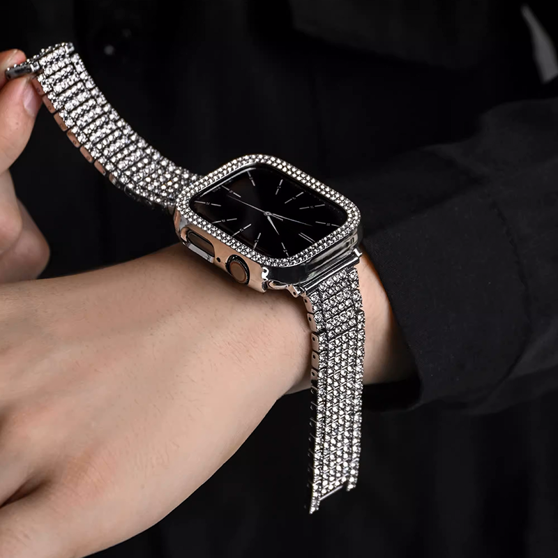 [Silver Crown] Jewelry Stone Metal Band [Apple Watch]