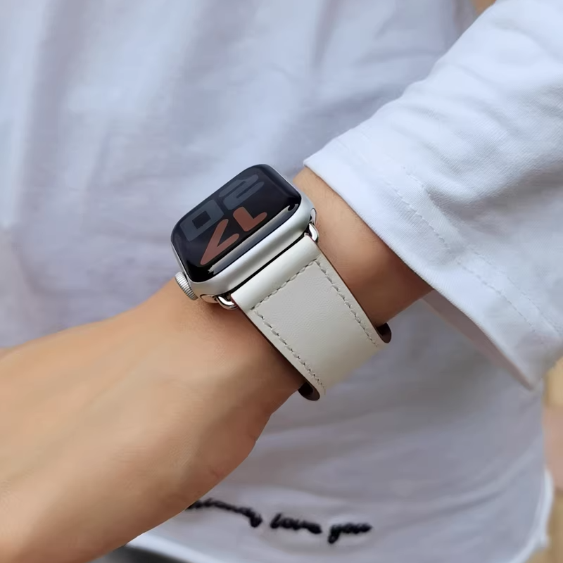 [9 colors available] Reverse buckle leather band [Apple Watch]
