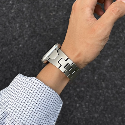 【最新デザイン】モダンカットステンレスバンド【アップルウォッチ】