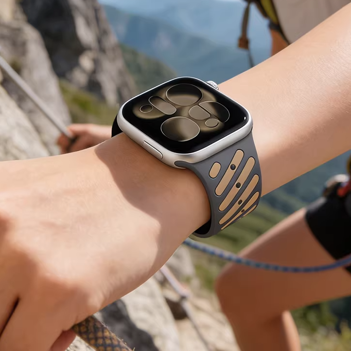 【強力マグネット】バイカラーフィットラバーバンド【アップルウォッチ】