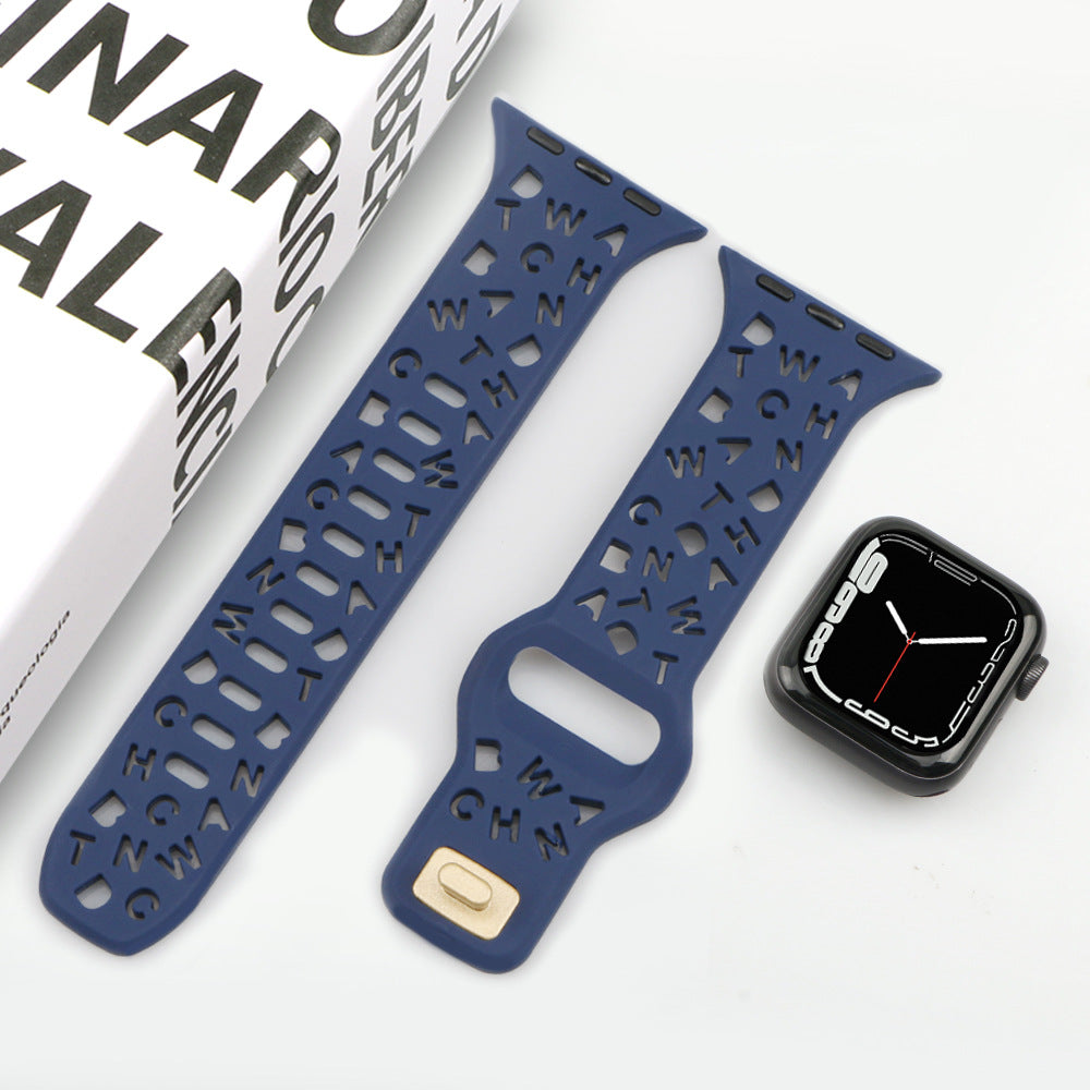 [11 colors available] Typographic silicone band [Apple Watch]