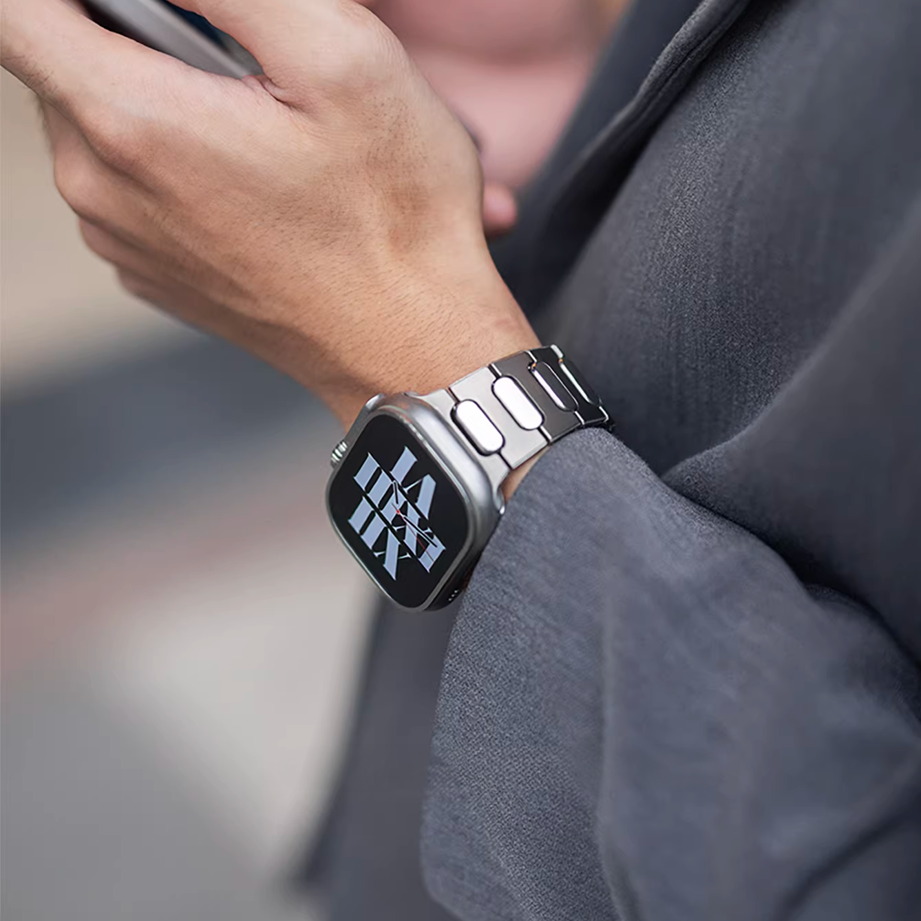 【圧倒的存在感】サークルリンクチタンバンド【アップルウォッチ】