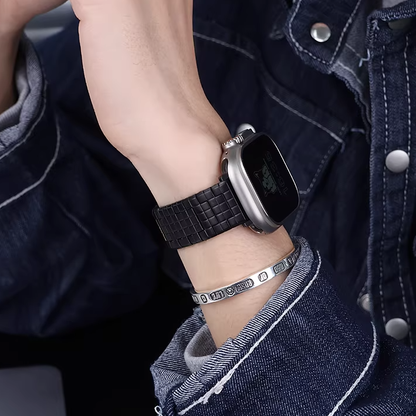 【シルバークラウン】スクエアリンクメタルバンド【アップルウォッチ】