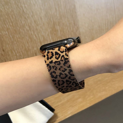 【大人のヒョウ柄】レオパードメッシュメタルバンド【アップルウォッチ】