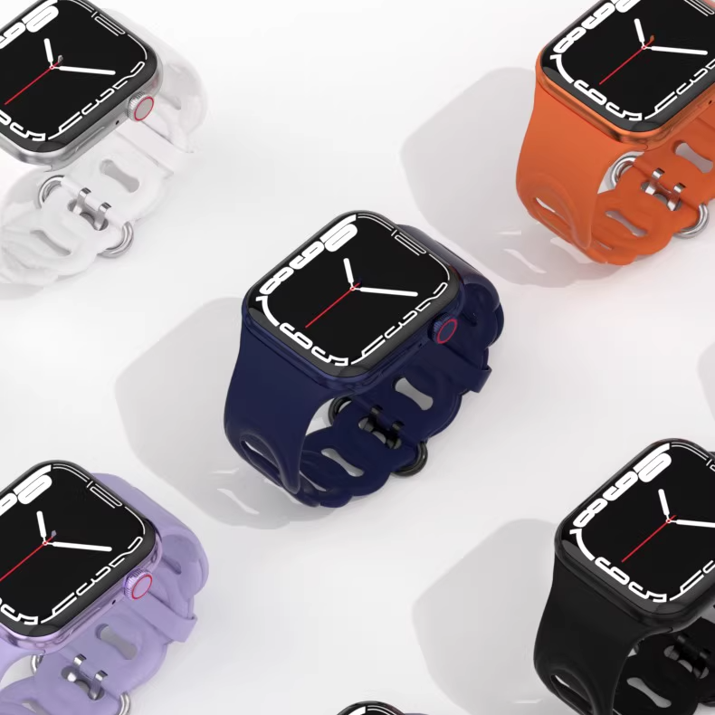 【個性派スタイル】リングホールシリコンバンド【アップルウォッチ】