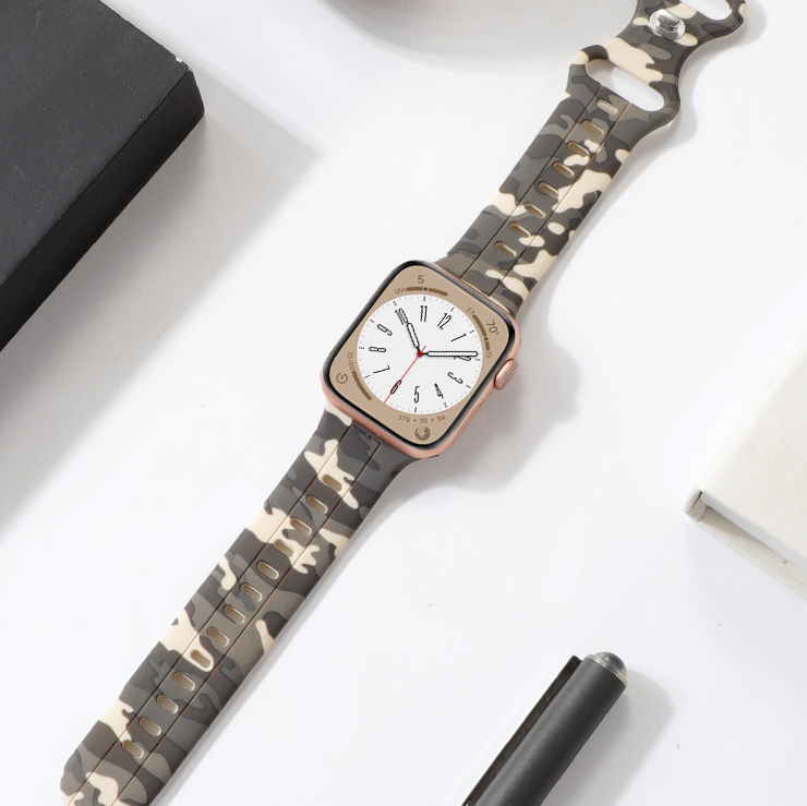 【防水×迷彩】カモフラージュシリコンバンド【アップルウォッチ】