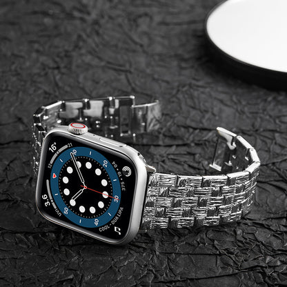 [4 colors available] Basketweave metal band [Apple Watch]