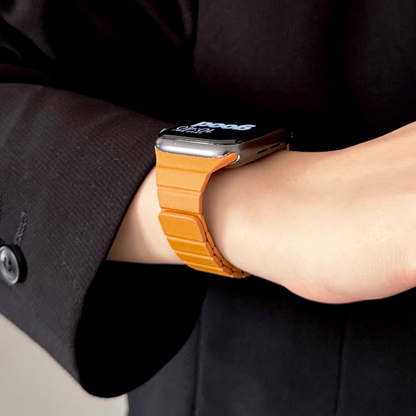 【スリムマグネット】マイクロファイバーレザーバンド【アップルウォッチ】