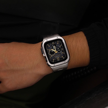 【メタル一体構造】フルメタルケース一体型バンド【アップルウォッチ】