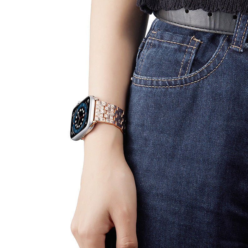 [4 colors available] Basketweave metal band [Apple Watch]