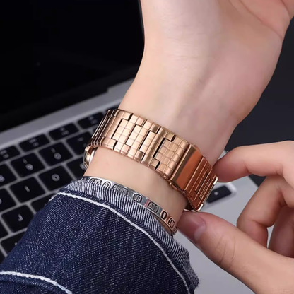 【シルバークラウン】スクエアリンクメタルバンド【アップルウォッチ】