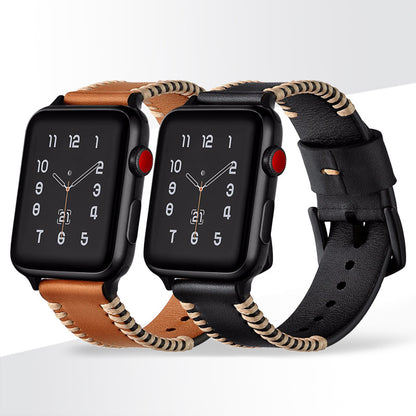 [2 colors available] Twisted stitch leather band [Apple Watch]