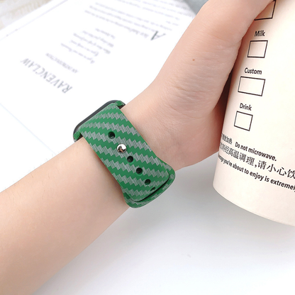 【上質スポーティー】カーボンパターンシリコンバンド【アップルウォッチ】