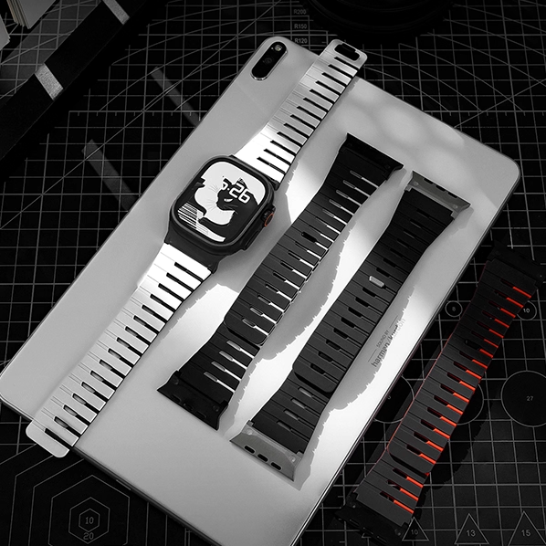 【しっかりフィット】マグネットロックシリコンバンド【アップルウォッチ】