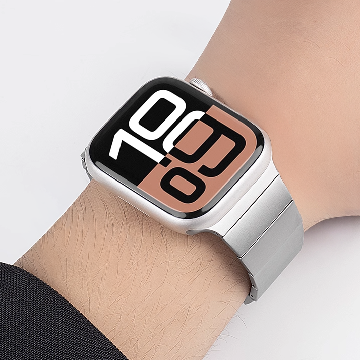 【手首に干渉しない】リンクブレスレットメタルバンド【アップルウォッチ】