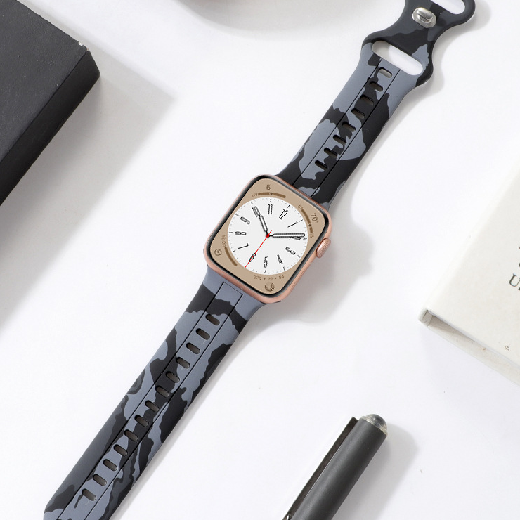 【防水×迷彩】カモフラージュシリコンバンド【アップルウォッチ】