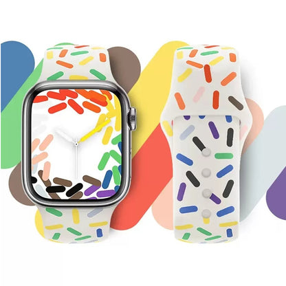 [4 colors available] Colorful pop silicone band [Apple Watch]