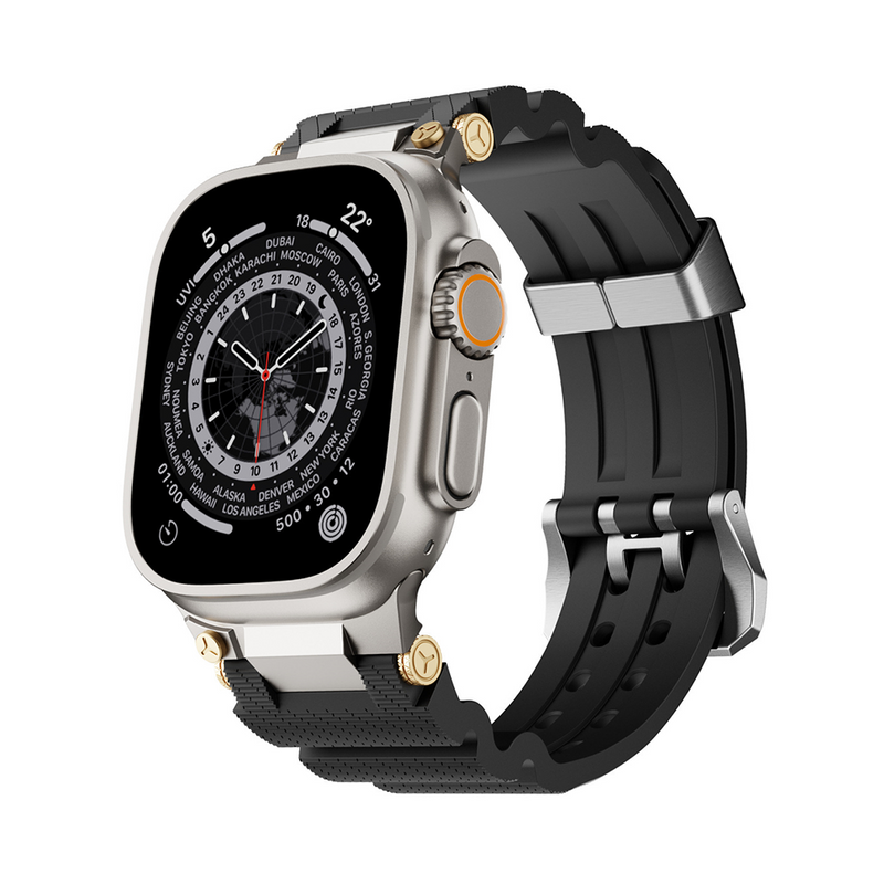 [Latest Model] Metal Gear Silicone Band [Apple Watch]