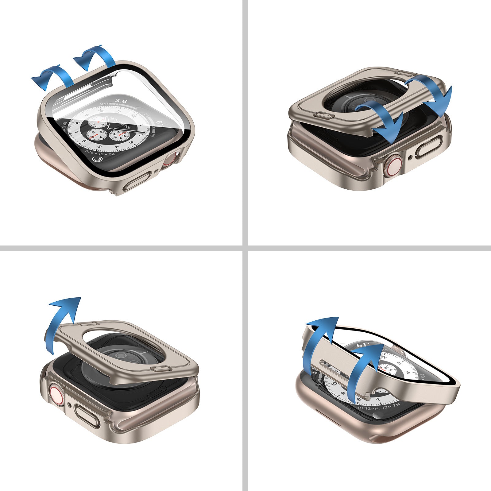 [Double-sided protection with glass] Full protection PC case [Apple Watch]