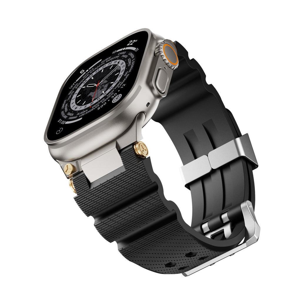 [Latest Model] Metal Gear Silicone Band [Apple Watch]
