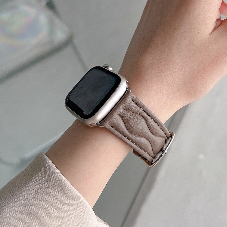 【秋の装いに】ウィーブステッチレザーバンド【アップルウォッチ】