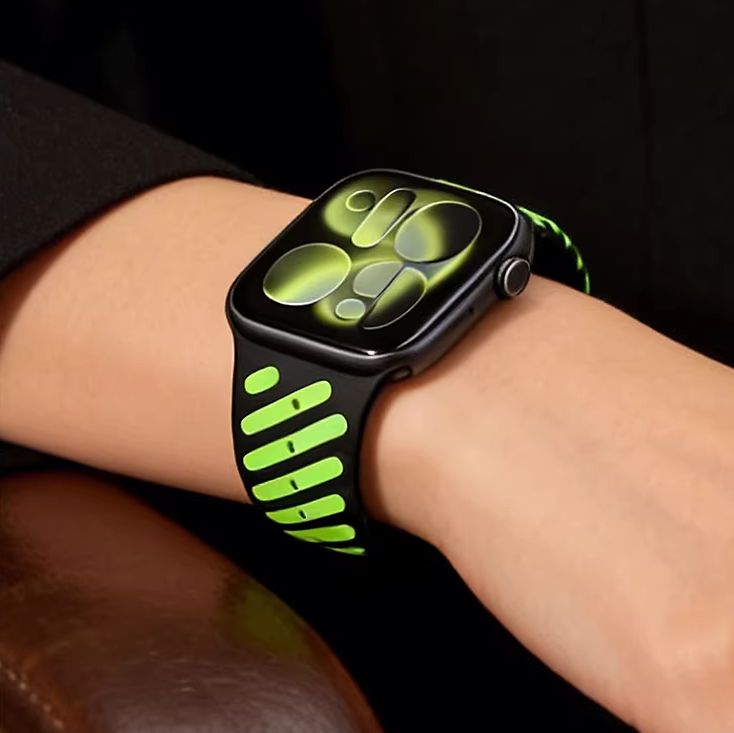 【強力マグネット】バイカラーフィットラバーバンド【アップルウォッチ】