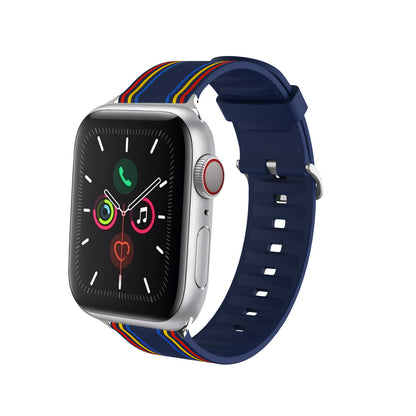 [11 colors available] Stripe accent silicone band [Apple Watch]