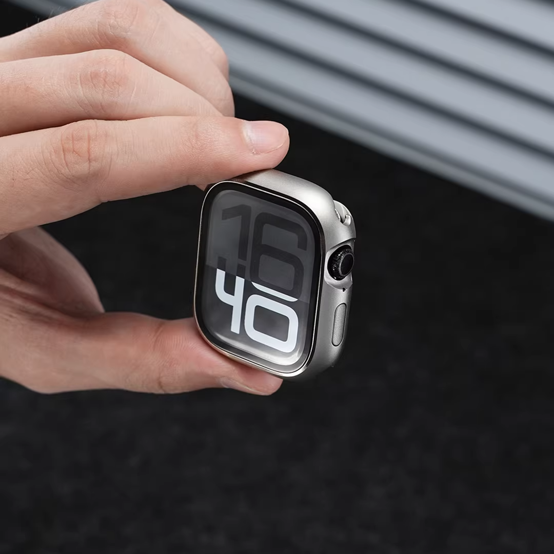 【ガラス付き両面保護】プレミアムメタルバンパーケース【アップルウォッチ】