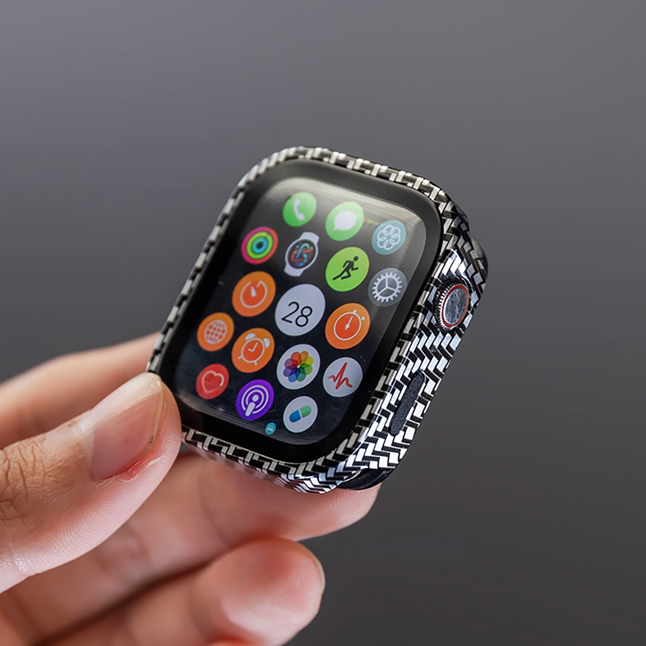 【ガラス付き両面保護】フルカバーパターンケース【アップルウォッチ】