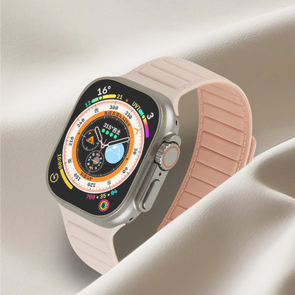 [15 colors available] Leather texture magnetic silicone band [Apple Watch]