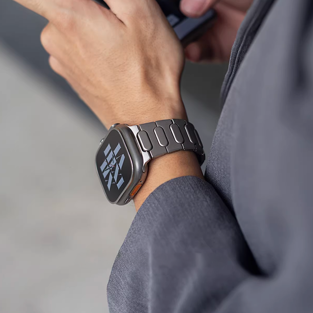 【圧倒的存在感】サークルリンクチタンバンド【アップルウォッチ】