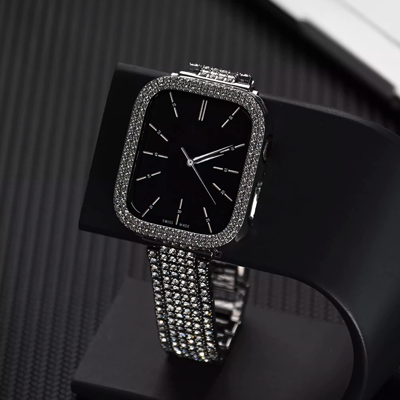[Silver Crown] Jewelry Stone Metal Band [Apple Watch]