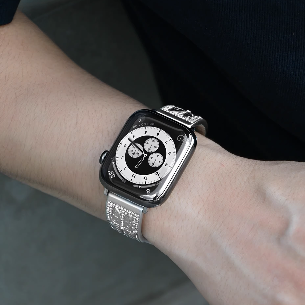 【シルバークラウン】ジュエルクロスメタルバンド【アップルウォッチ】