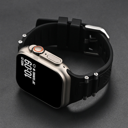 【汗でも快適】メタルパーツシリコンバンド【アップルウォッチ】