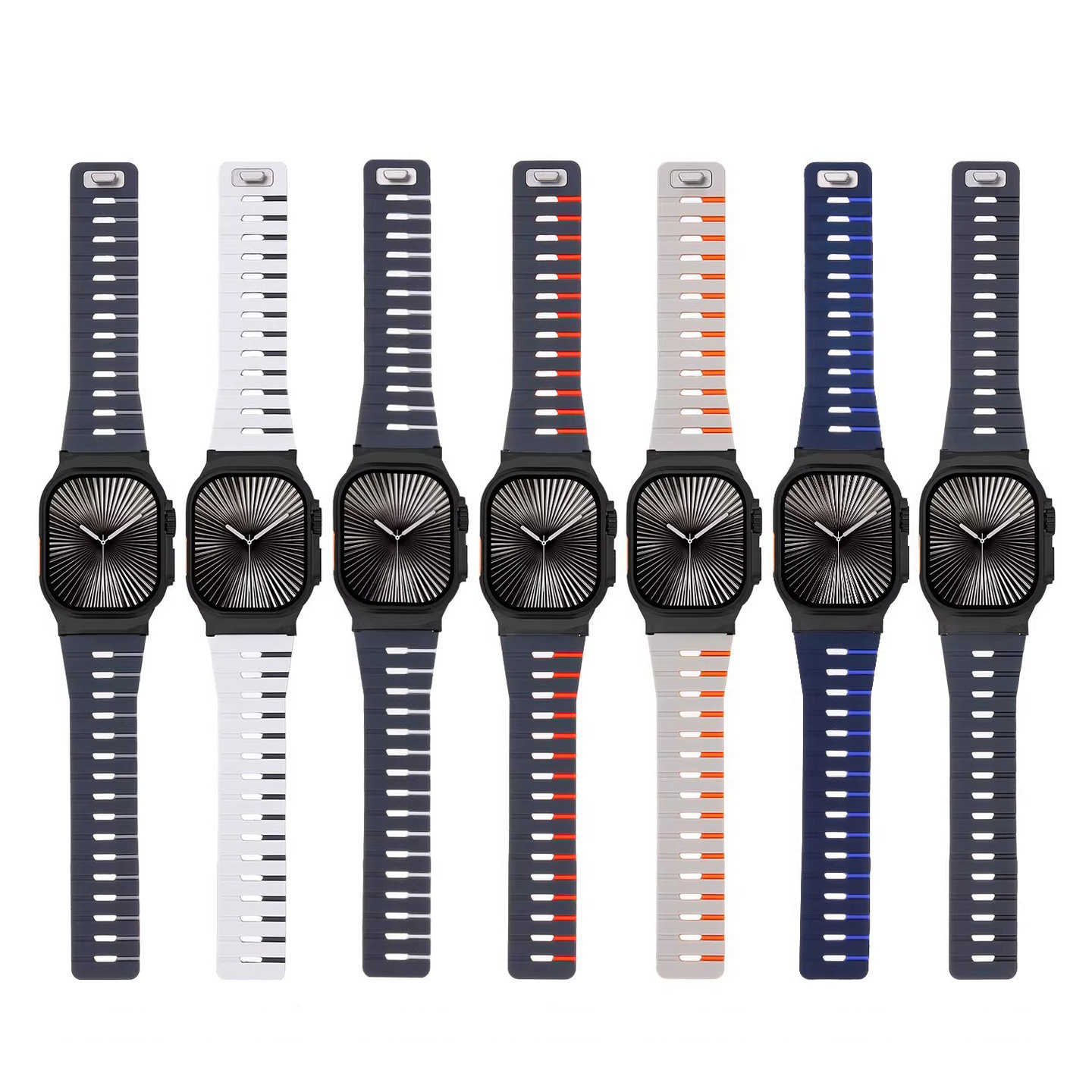 【しっかりフィット】マグネットロックシリコンバンド【アップルウォッチ】