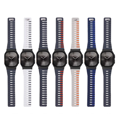 【しっかりフィット】マグネットロックシリコンバンド【アップルウォッチ】