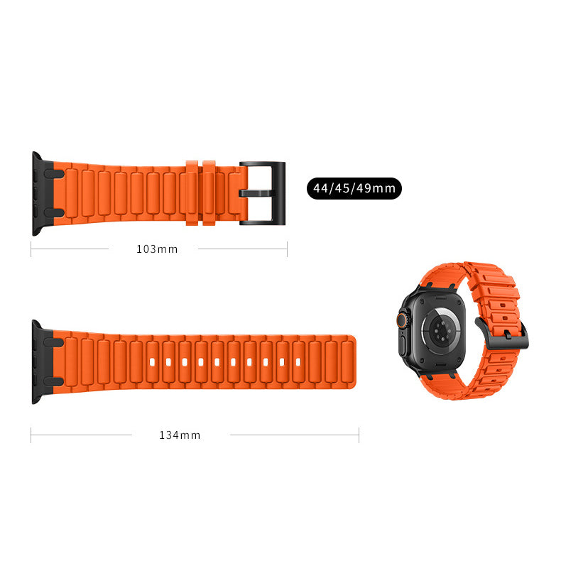 [Simple Modern] Metal Link Silicone Band [Apple Watch]