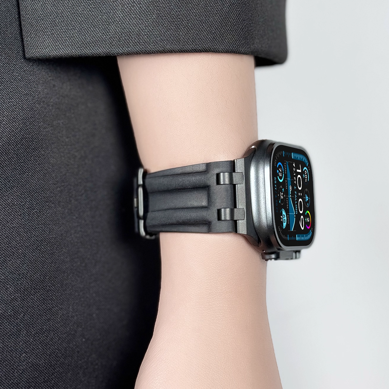 【男前レザー】デュアルラインレザーバンド【アップルウォッチ】