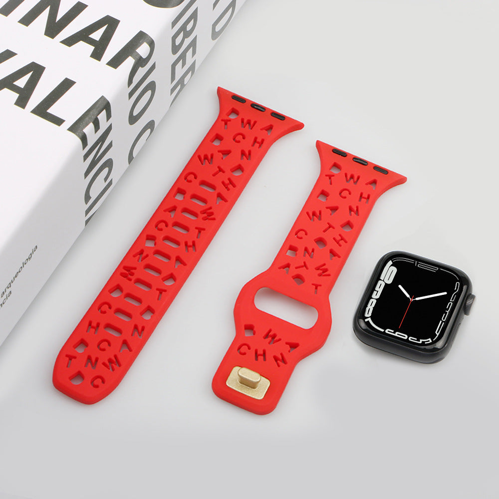 [11 colors available] Typographic silicone band [Apple Watch]