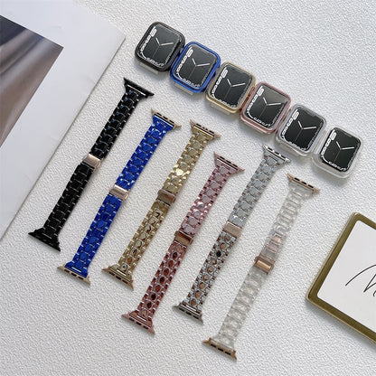 [6 colors available with cover] Acrylic crystal band [Apple Watch]