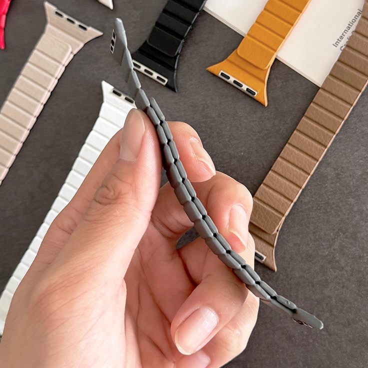 【スリムマグネット】マイクロファイバーレザーバンド【アップルウォッチ】