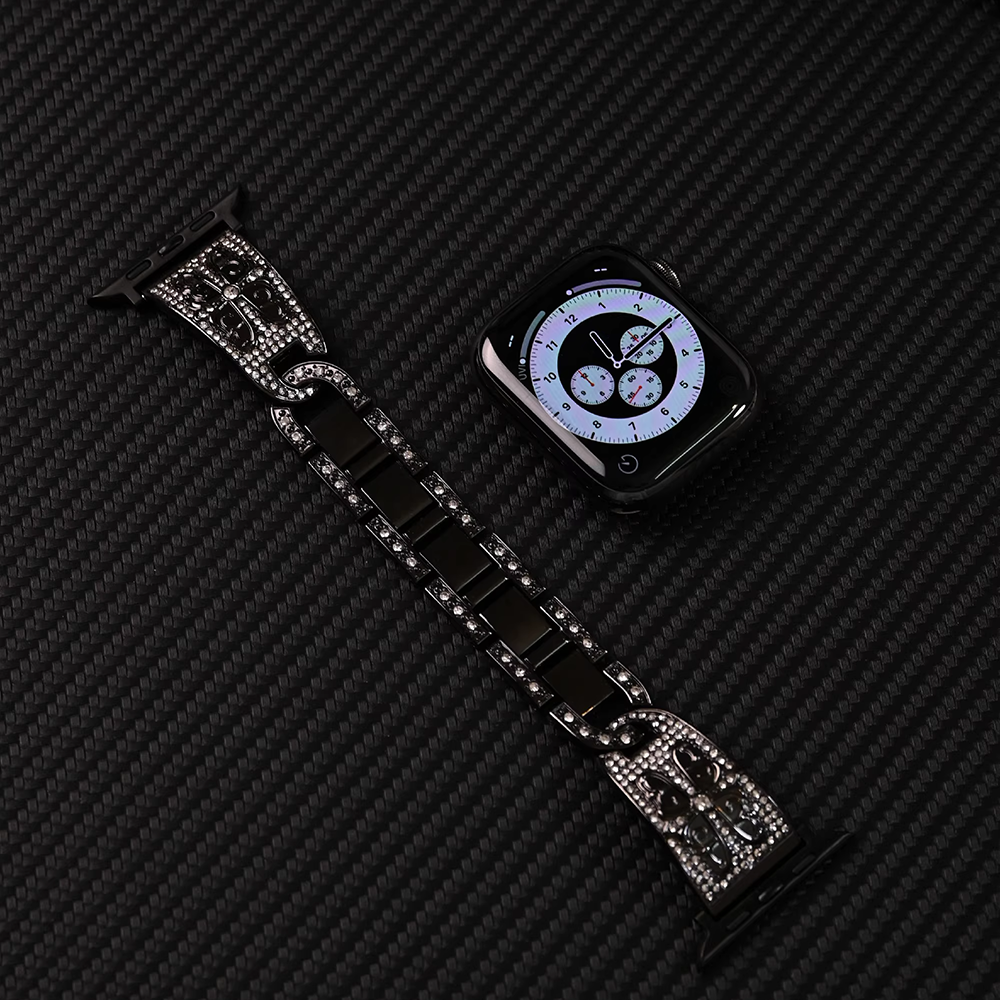[Silver Crown] Jewel Cross Metal Band [Apple Watch]