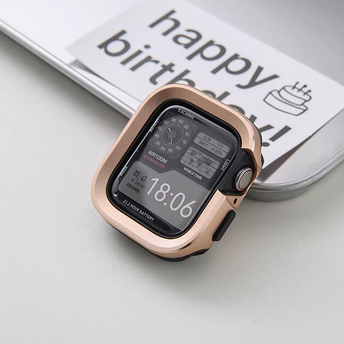 【ガラス無し両面保護】アルミチタンプロテクトケース【アップルウォッチ】