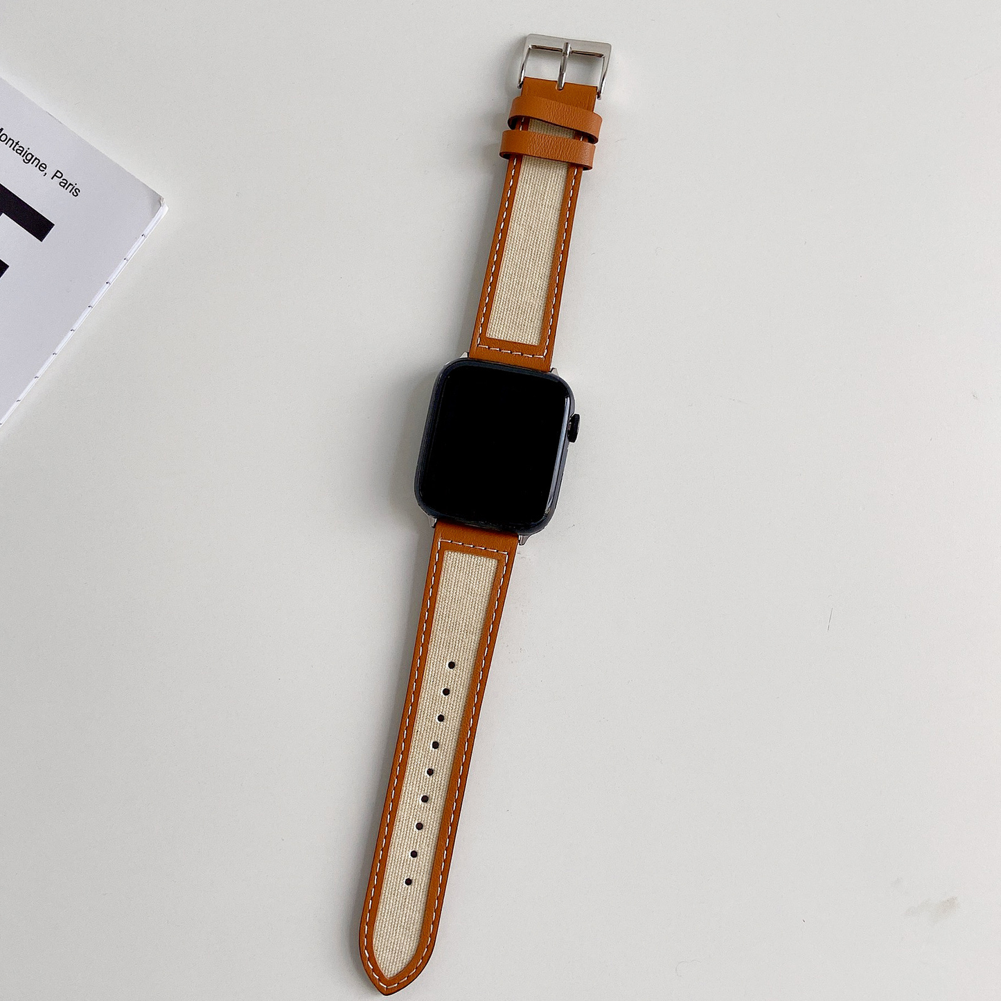 【大人の配色】キャンバスレザーミックスバンド【アップルウォッチ】