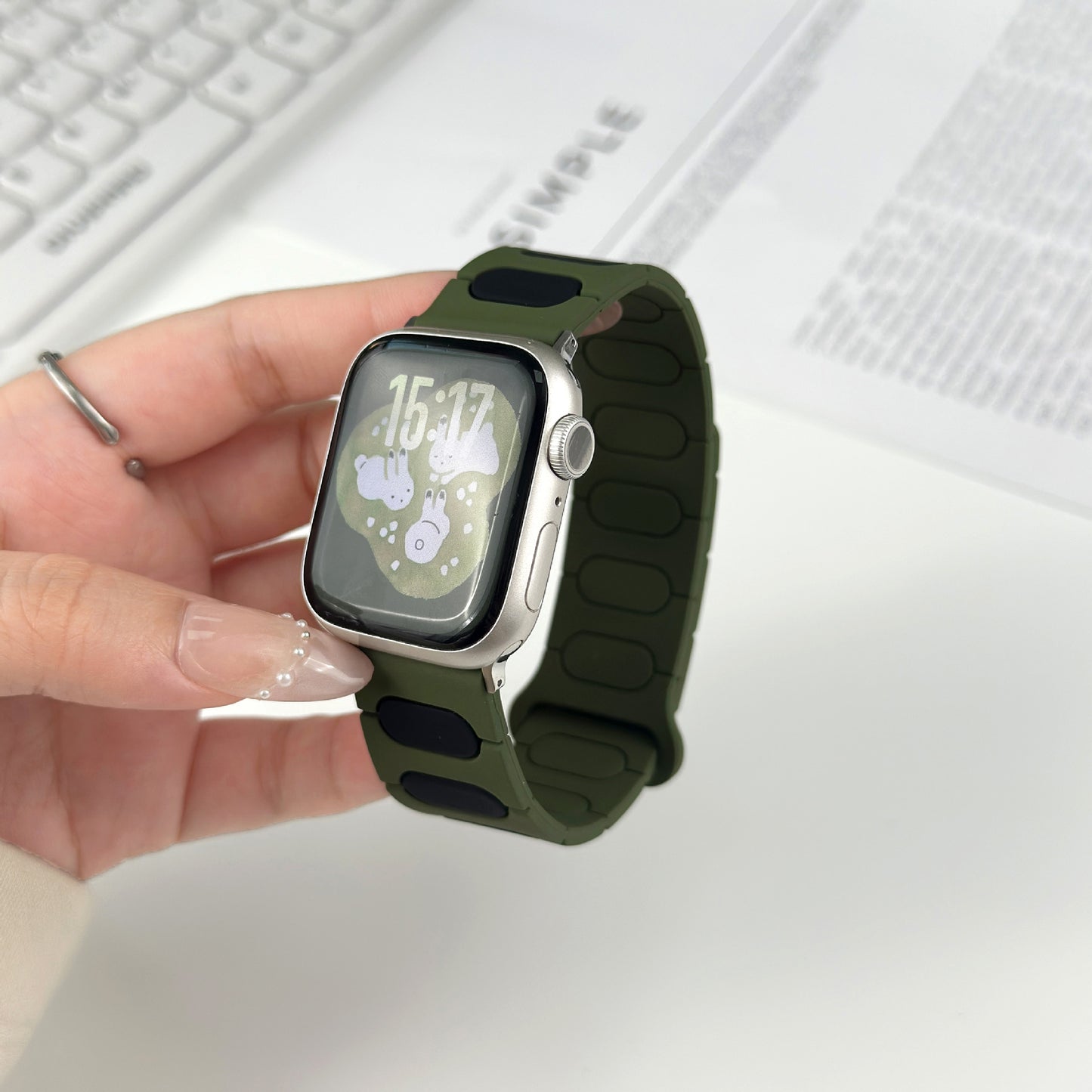 【立体バイカラー】パッドリンクシリコンバンド【アップルウォッチ】