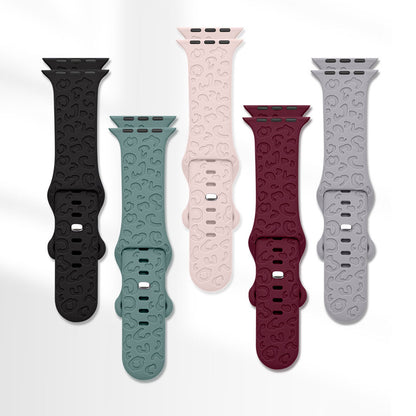 [14 colors available] Leopard pattern silicone band [Apple Watch]