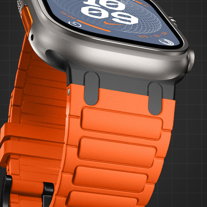 [Simple Modern] Metal Link Silicone Band [Apple Watch]