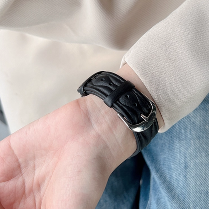 【秋の装いに】ウィーブステッチレザーバンド【アップルウォッチ】